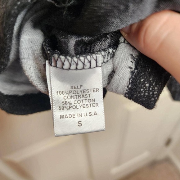 Mod Lusive Black Grey Lace Overlay T-Shirt Top Small Women's - Picture 5 of 5